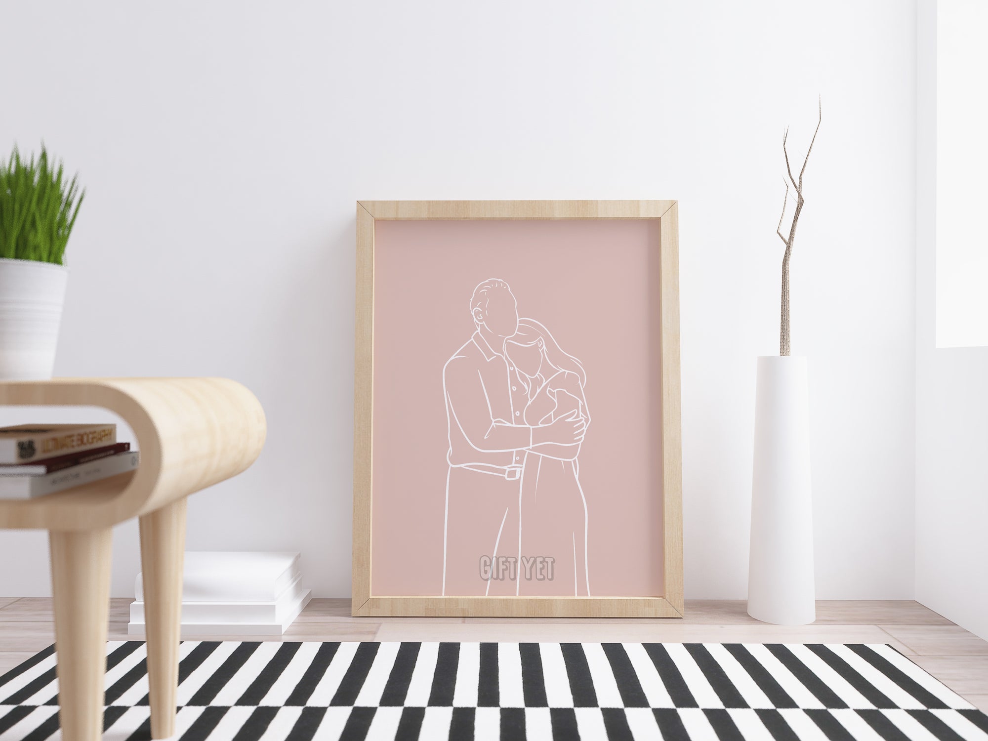 Custom Line Drawing from photo with Colour Background
