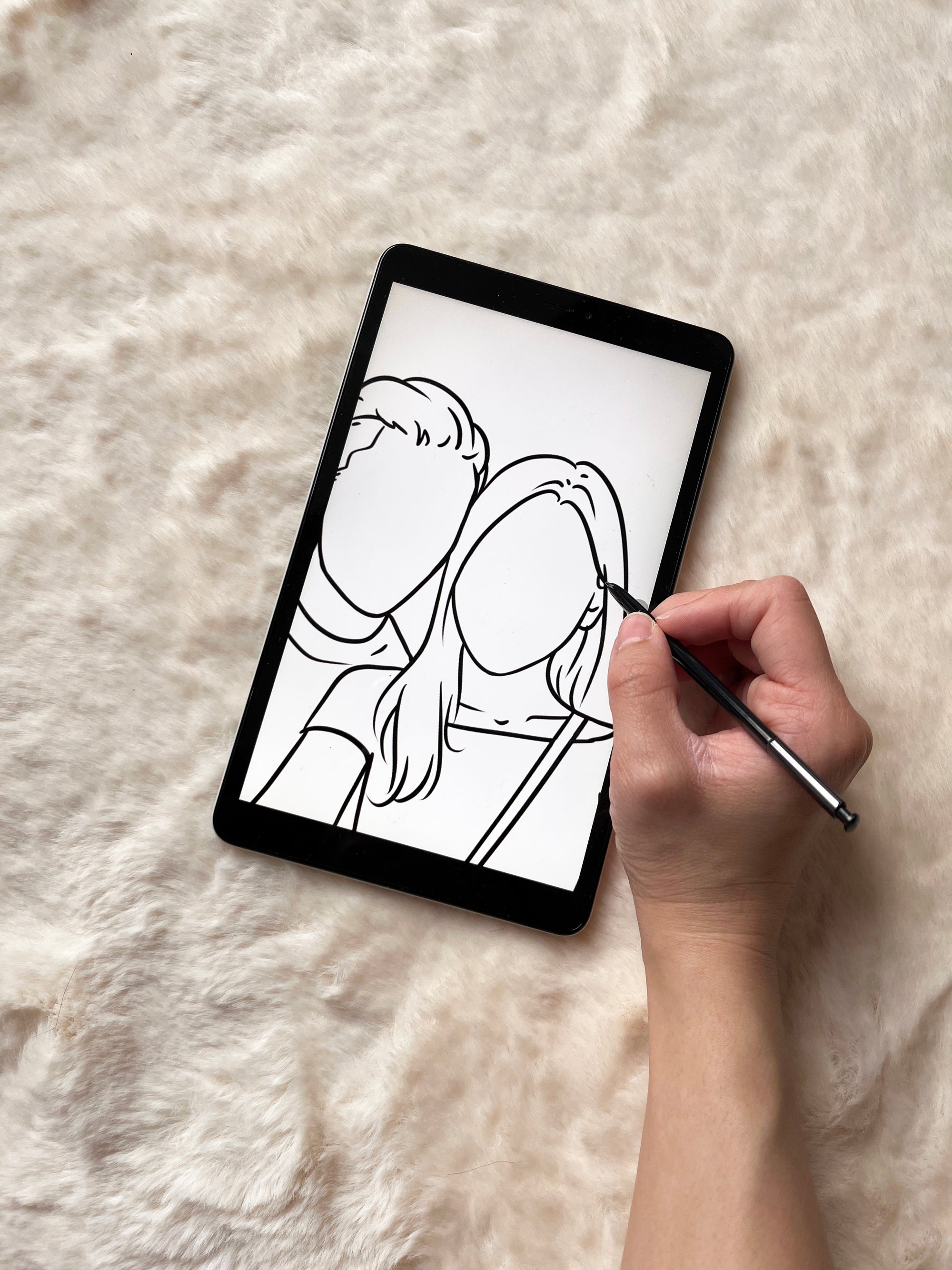 Personalised couple line drawing