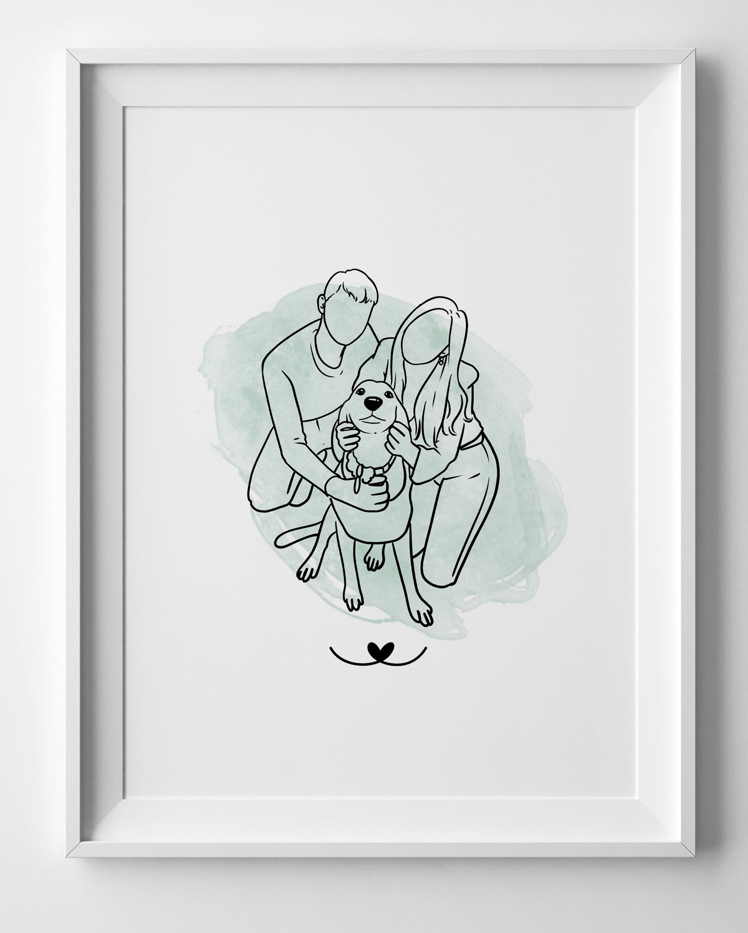 Custom Line Drawing from photo with Watercolour Background