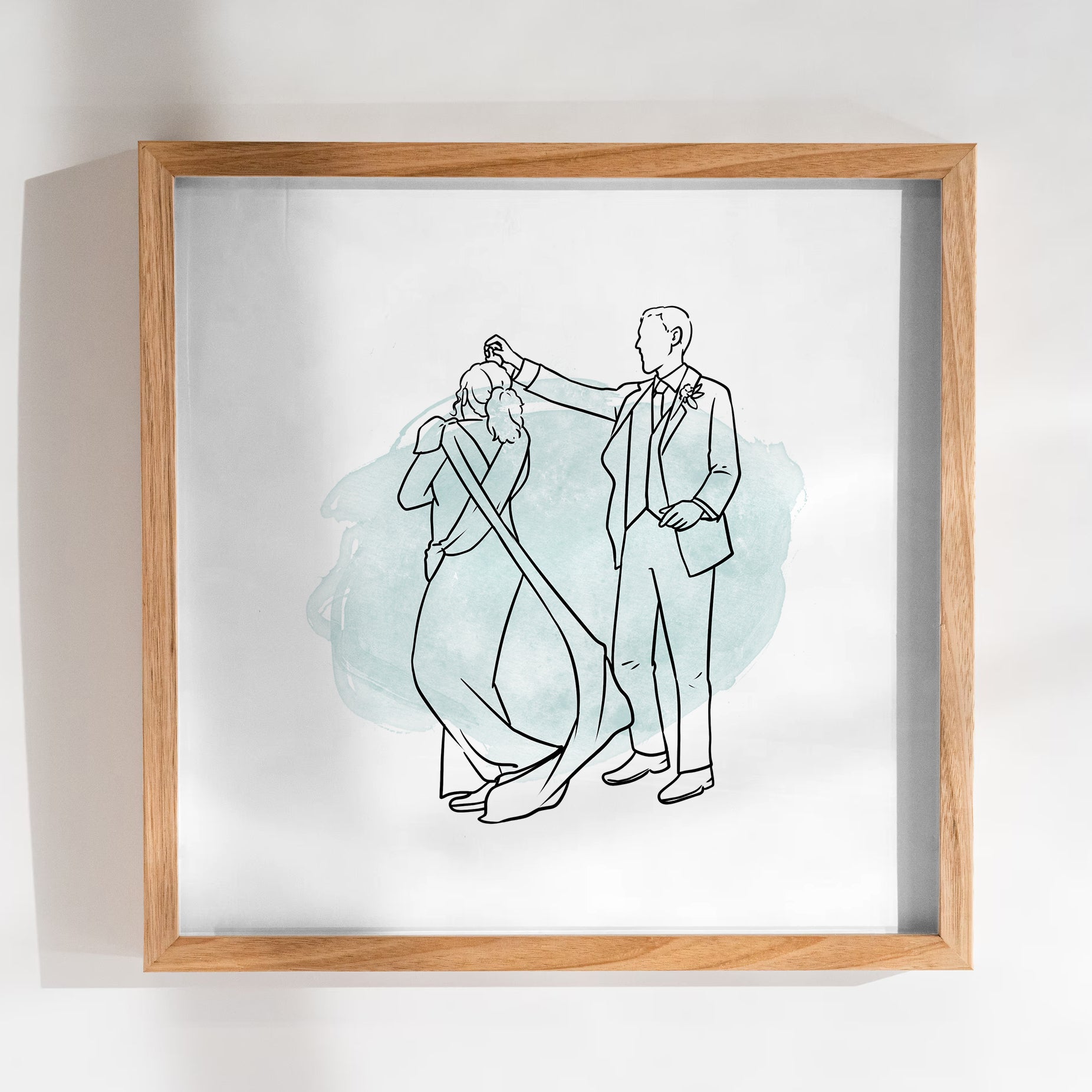 Personalised Line Wedding Drawing