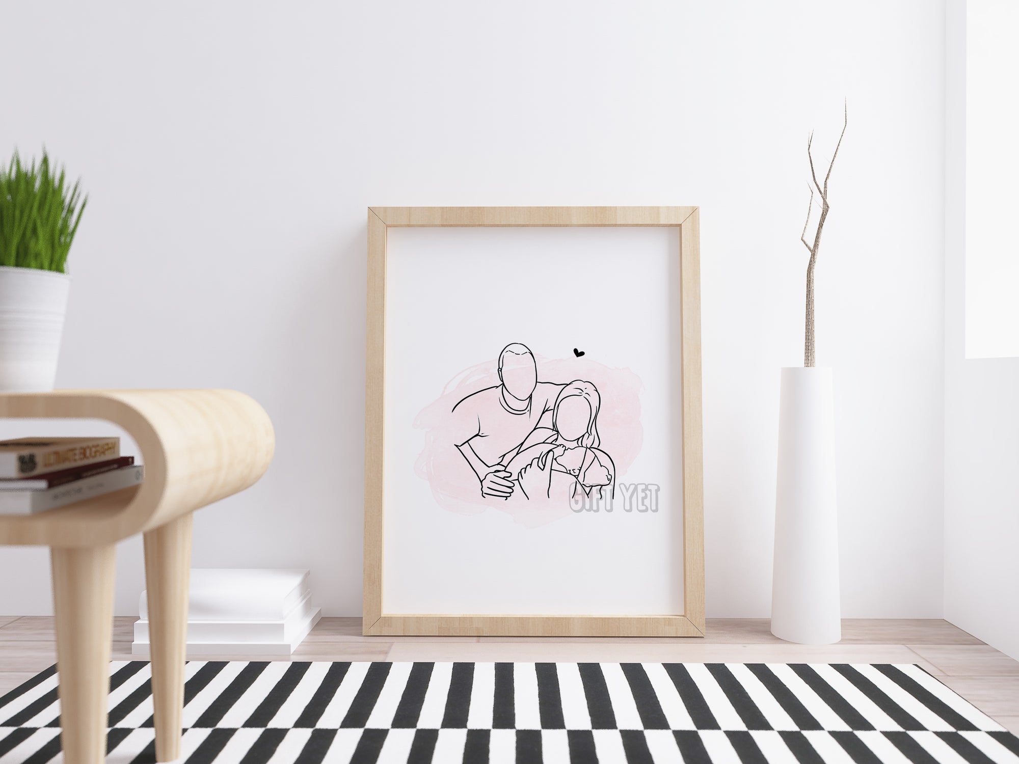 Custom Line Drawing from photo with Watercolour Background