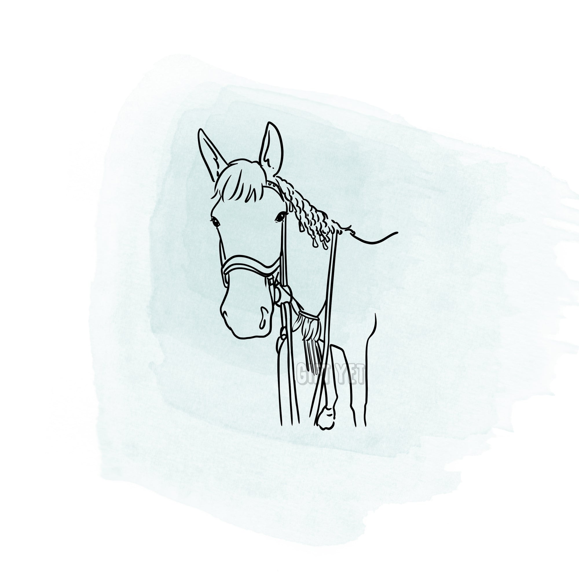 Custom horse line drawing