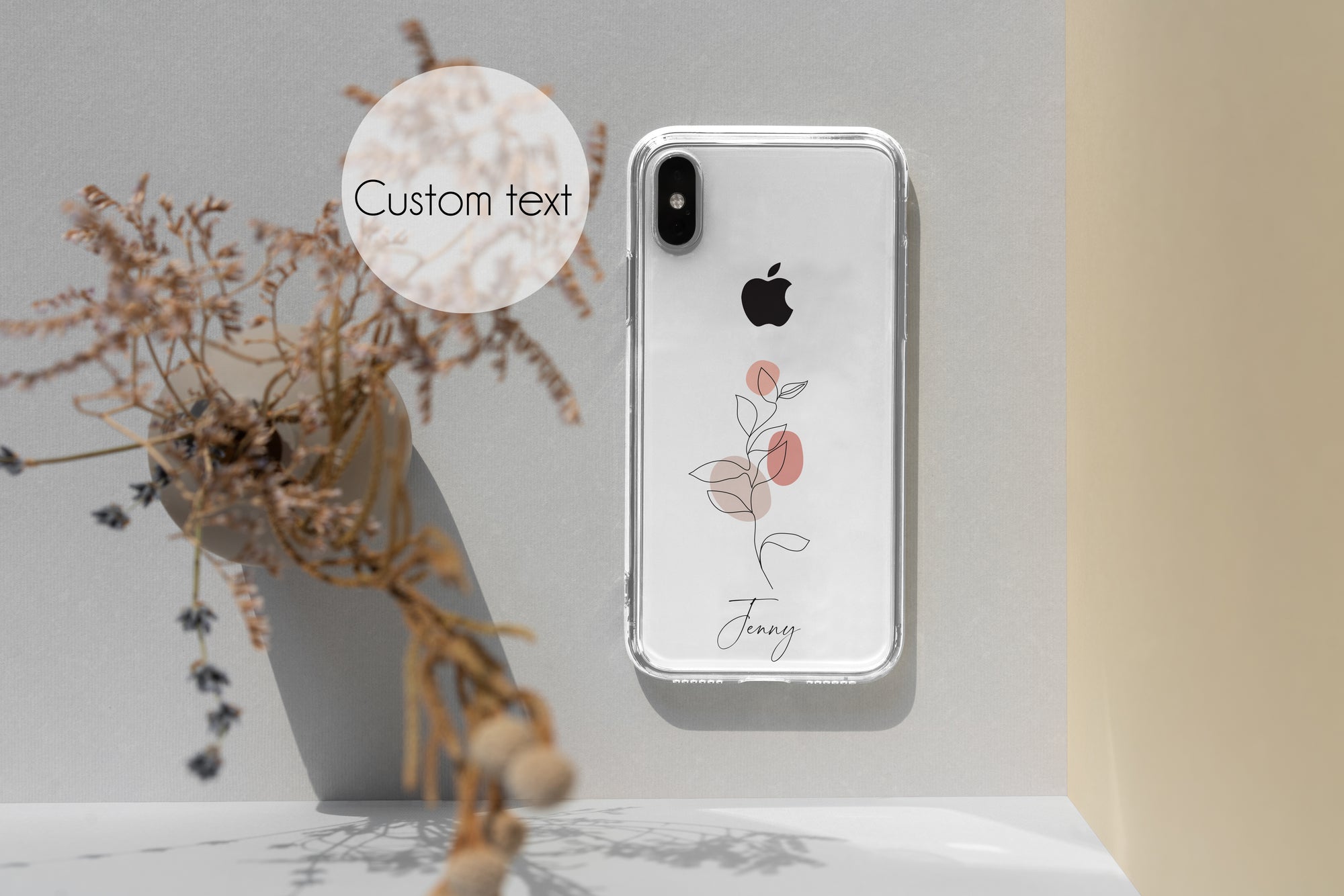 Personalised Clear floral phone case