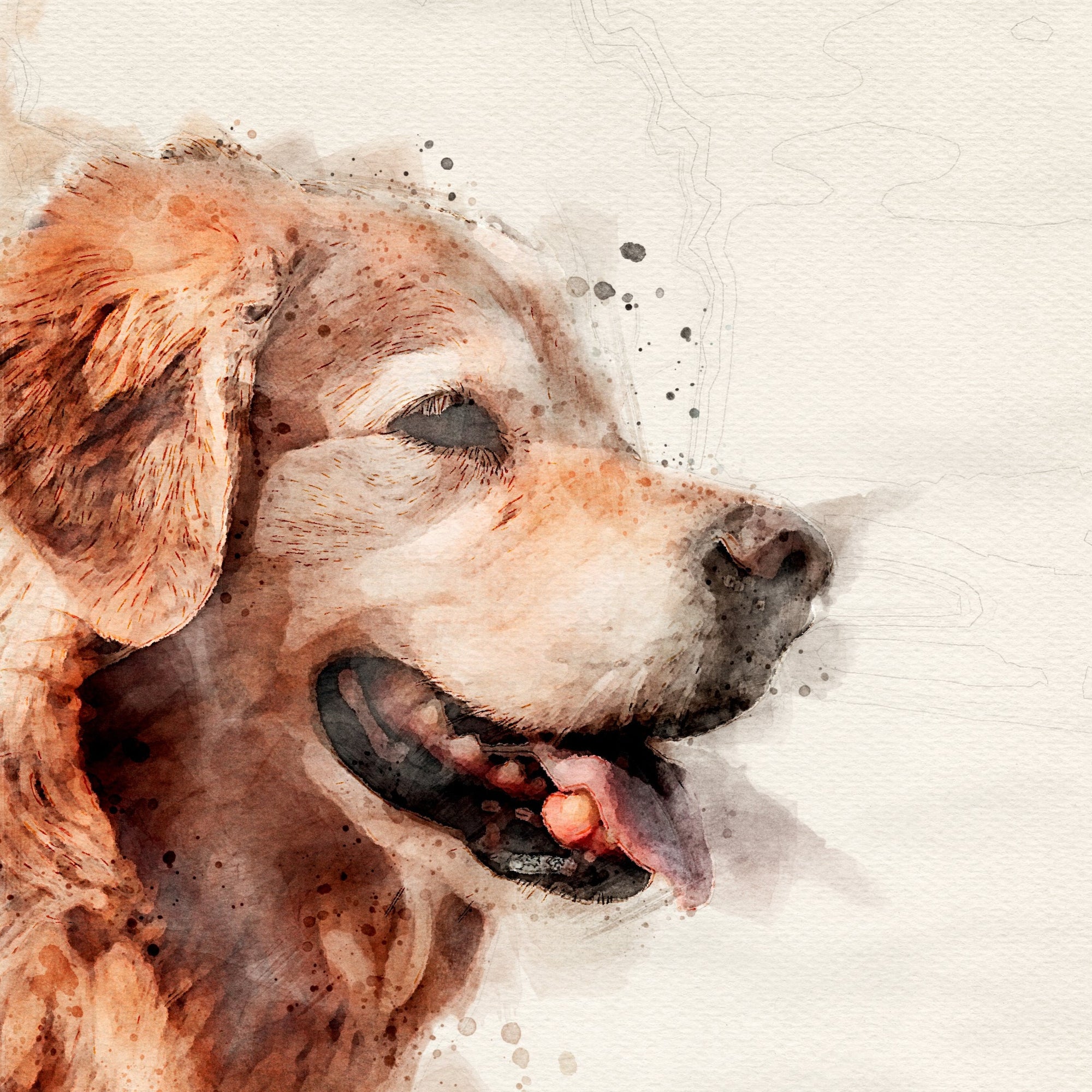 Digital golden retriever Portrait